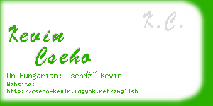 kevin cseho business card